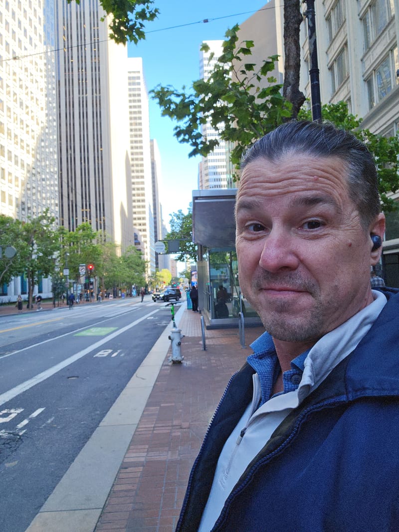 Brian Oney on a San Francisco street in natural daylight.